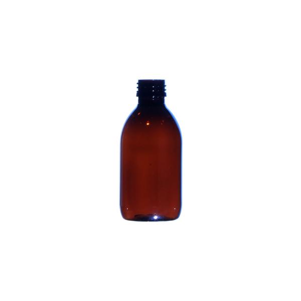 200ml Amber PET Pharma Sirop Bottle, 28mm ROPP Neck